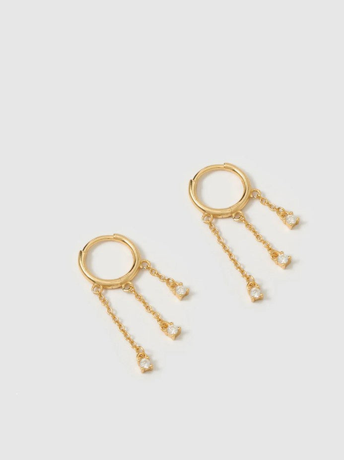 Arms Of Eve Opal Chain Huggie Earrings