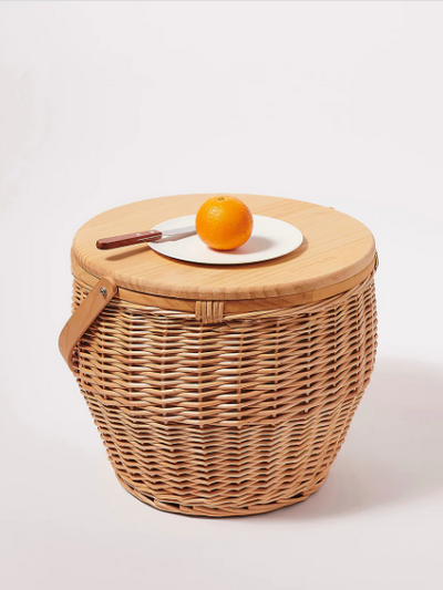 Sunnylife Round Picnic Cooler Basket Natural