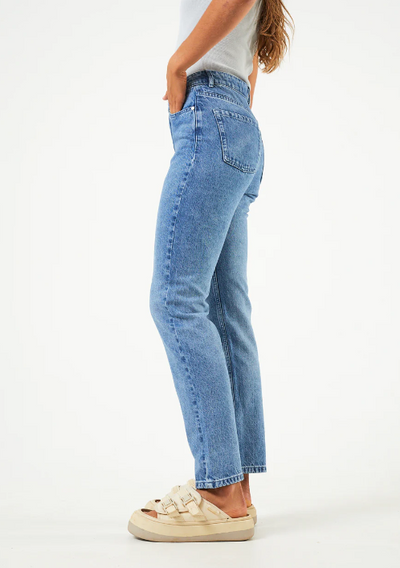 Afends Kylie Hemp Denim Slim Fit Jeans Worn Blue