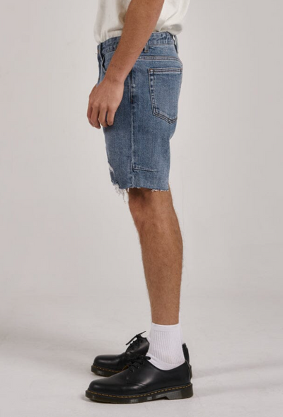 Thrills Destroyed Bones Denim Short - Weathered Blue