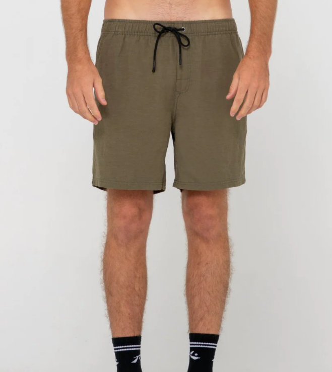 Rusty Overtone Elastic Linen Short