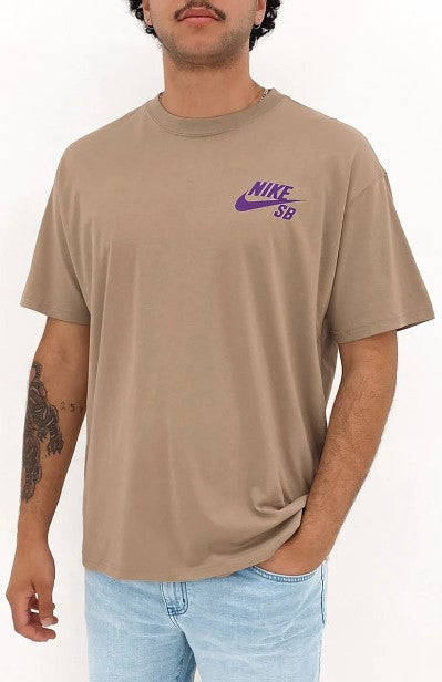 Nike SB Tee Logo Light Khaki/Purple