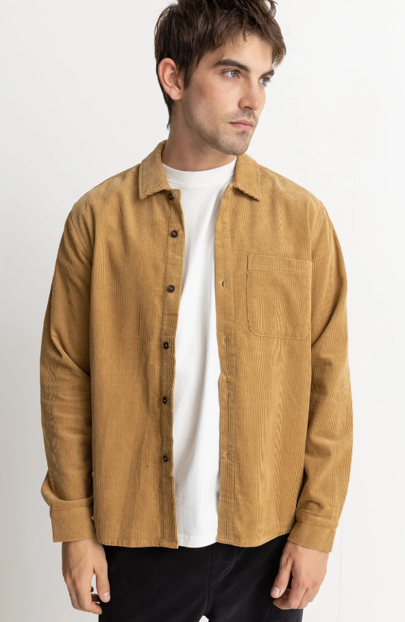 Rhythm Corduroy LS Shirt Camel