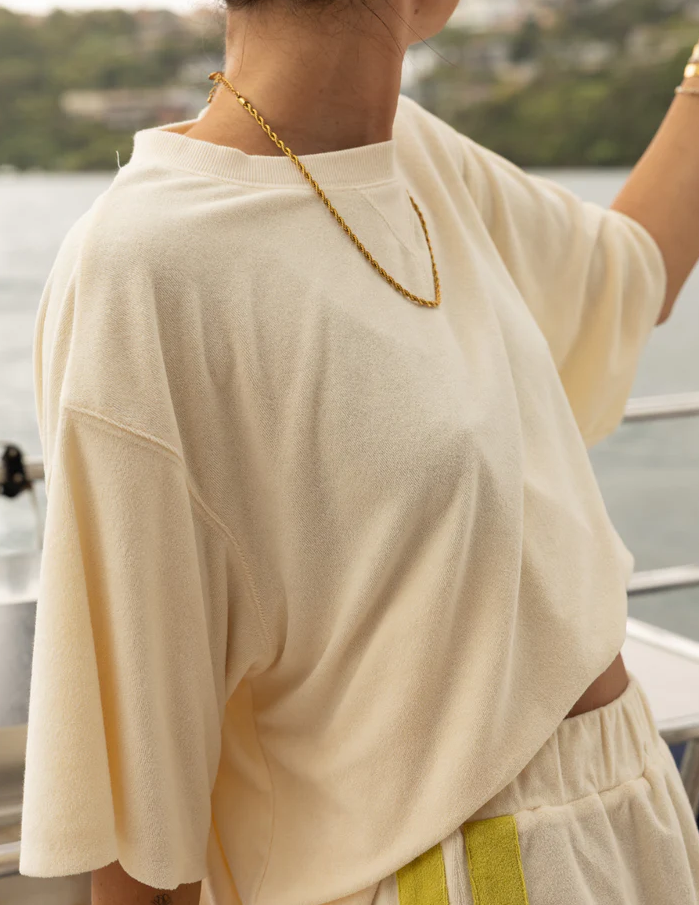 Luna Lane Mason Terry Tee Cream