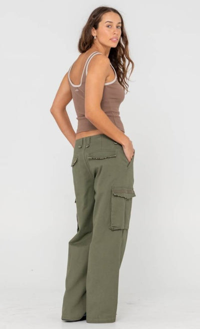 Rusty Tank Girl Low Rise Wide Fit Cargo Pant