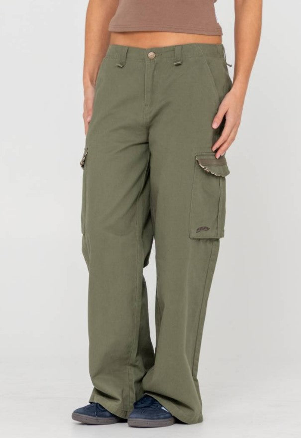 Rusty Tank Girl Low Rise Wide Fit Cargo Pant