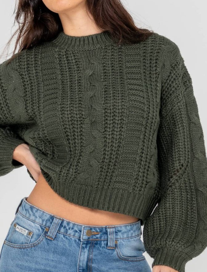 Rusty Folktale Crop Chunky Knit