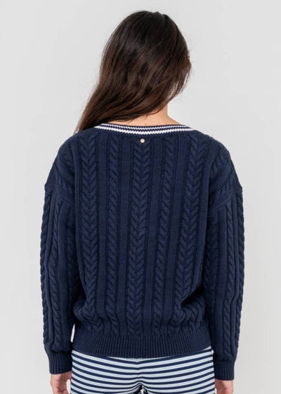 Rusty Oxford Oversized Vee Neck Knit