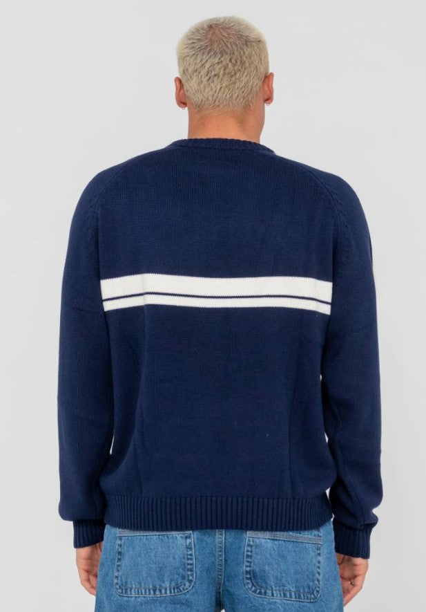 Rusty White Lines 2.0 Knitted Crew