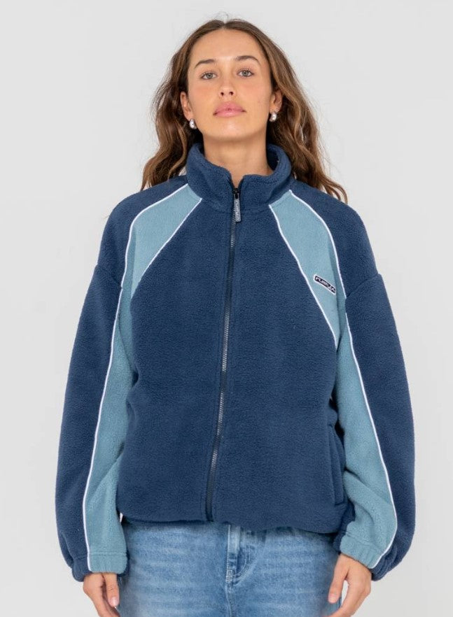 Rusty Two Tides Zip Through Sherpa Fleece