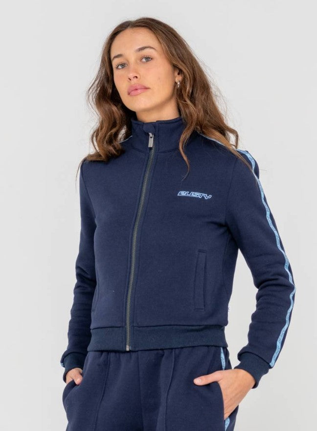 Rusty Midnights Long Sleeve Zip Through Fleece