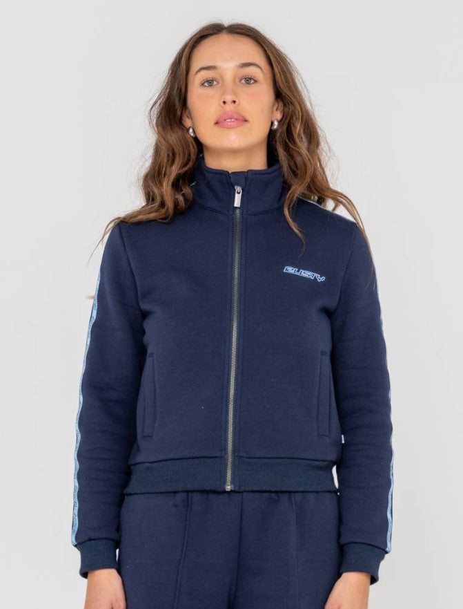 Rusty Midnights Long Sleeve Zip Through Fleece