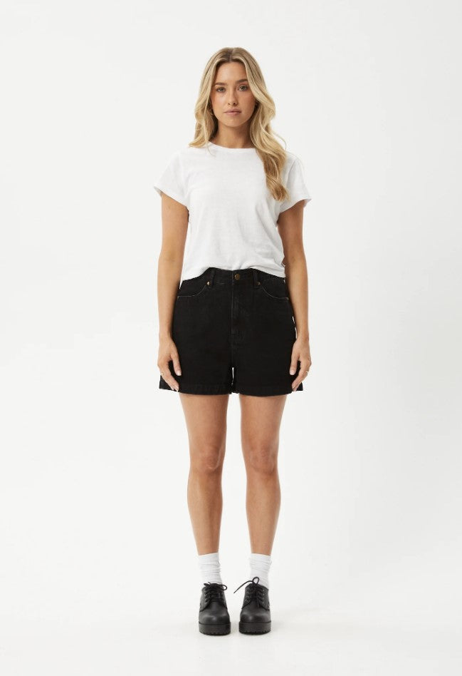 Afends Seventy Threes Organic Denim High Waisted Shorts