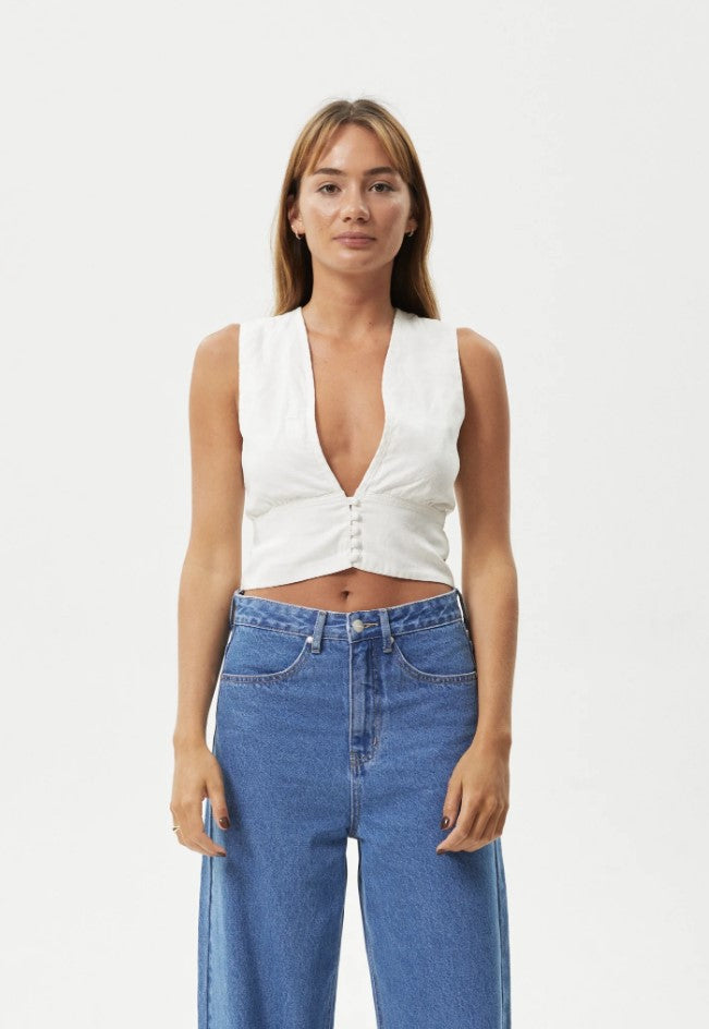 Afends Lilo Button Up Top - Natural