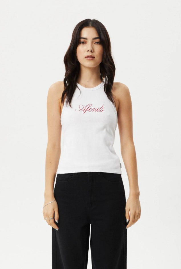 Afends Notice Rib Singlet White