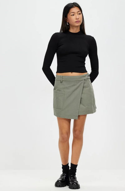 Afends Fraser Utility Mini Skirt Olive