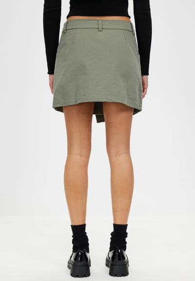 Afends Fraser Utility Mini Skirt Olive