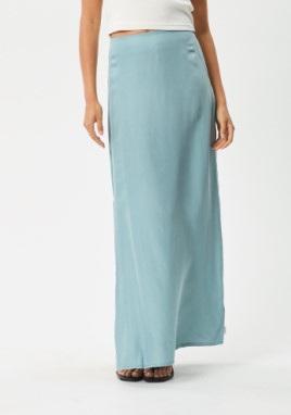 Afends Grace - Cupro Maxi Skirt - Ether Blue