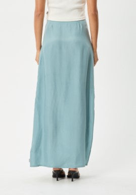 Afends Grace - Cupro Maxi Skirt - Ether Blue