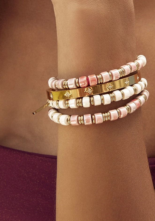 Arms Of Eve Skylar Ceramic and Gold Bracelet - Peony