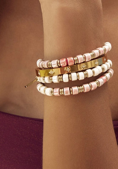 Arms Of Eve Skylar Ceramic and Gold Bracelet - Peony