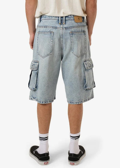 Thrills Big Slacker Denim Cargo Short - Tainted Blue