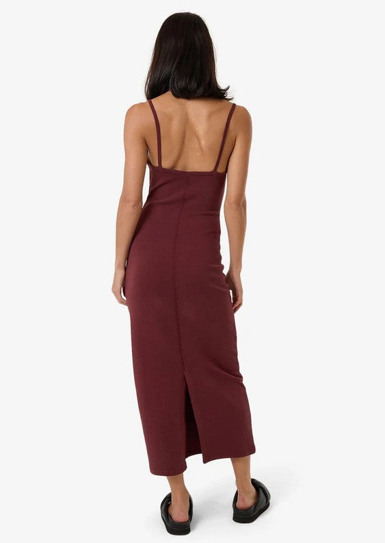 Thrills Rib Seam Dress - Dark Cherry