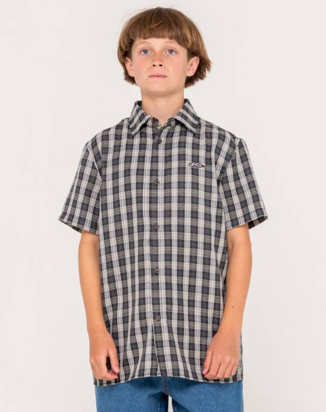 Rusty Datsun Check Short Sleeve Shirt Boys