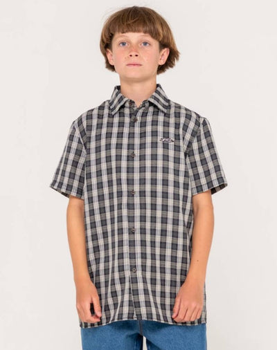Rusty Datsun Check Short Sleeve Shirt Boys