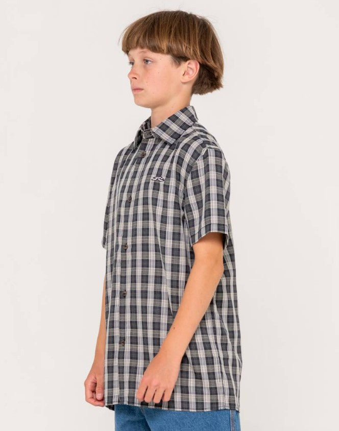 Rusty Datsun Check Short Sleeve Shirt Boys