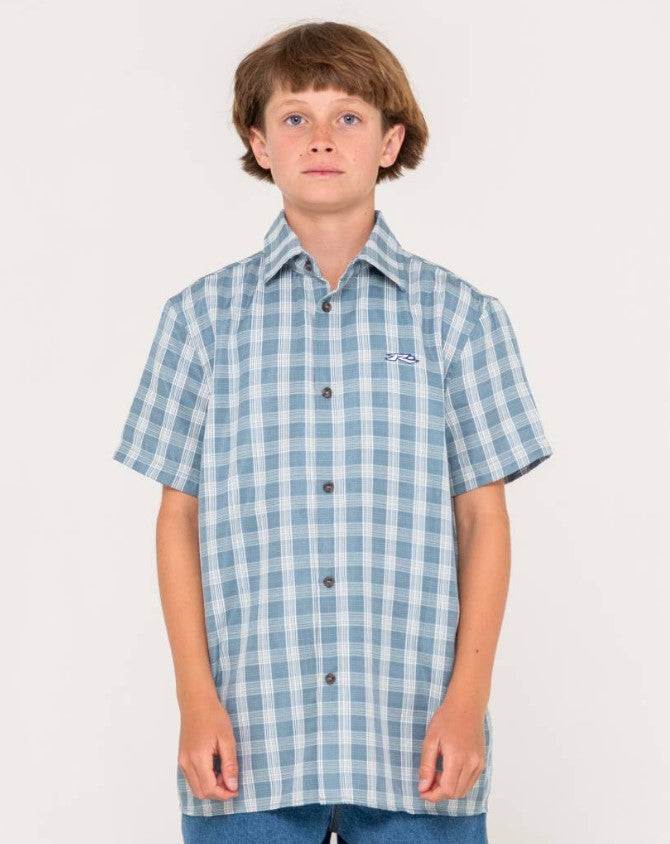 Rusty Datsun Check Short Sleeve Shirt Boys
