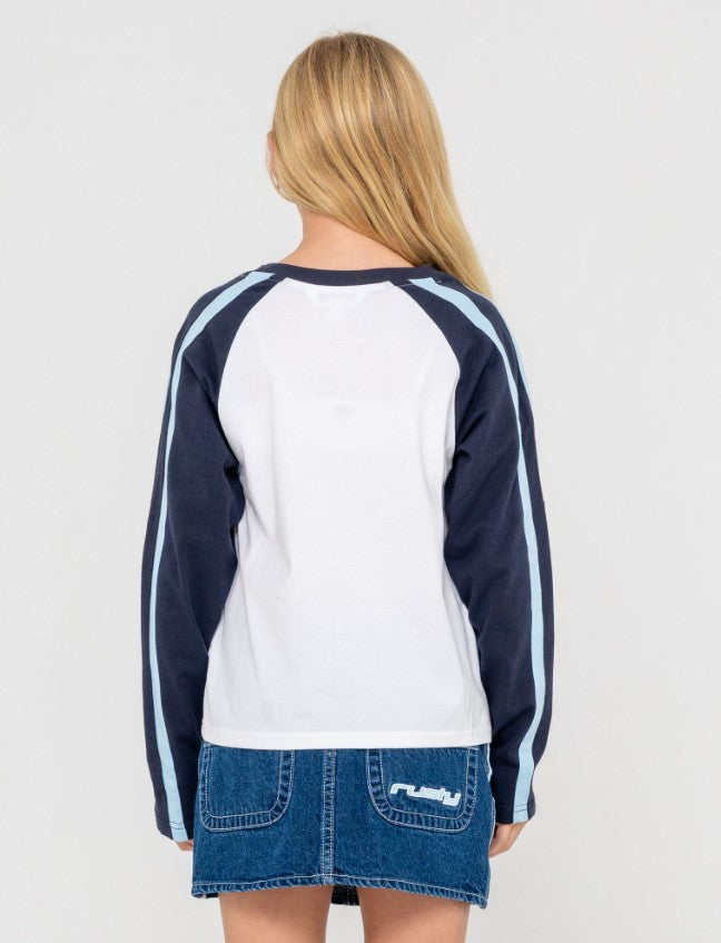 Rusty Sporty R Raglan Ls Girls Tee