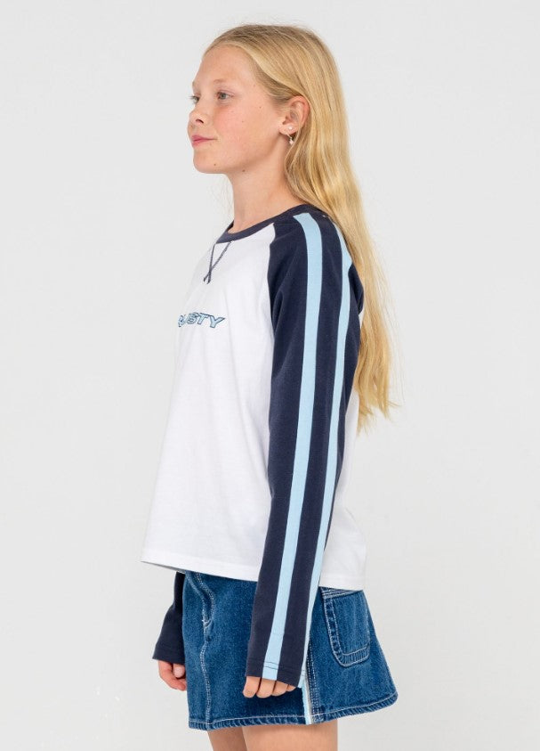 Rusty Sporty R Raglan Ls Girls Tee