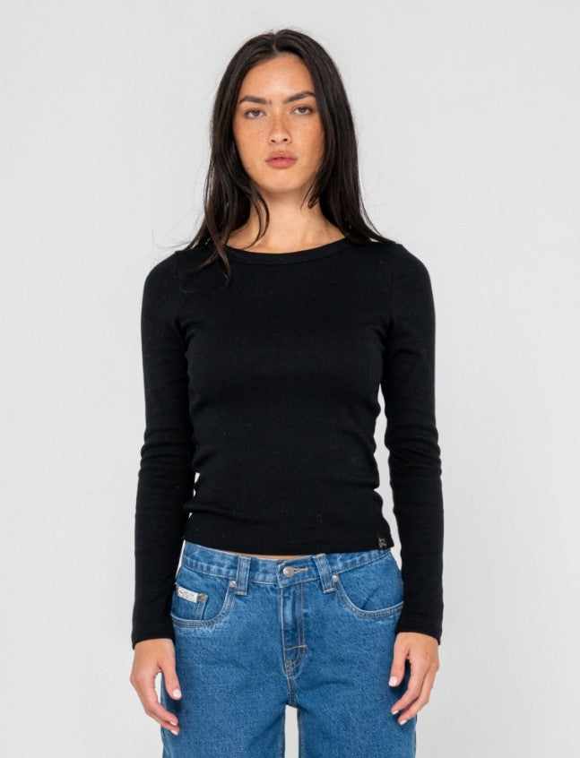 Rusty Rusty Essentials L/S Sleeve Fitted Tee