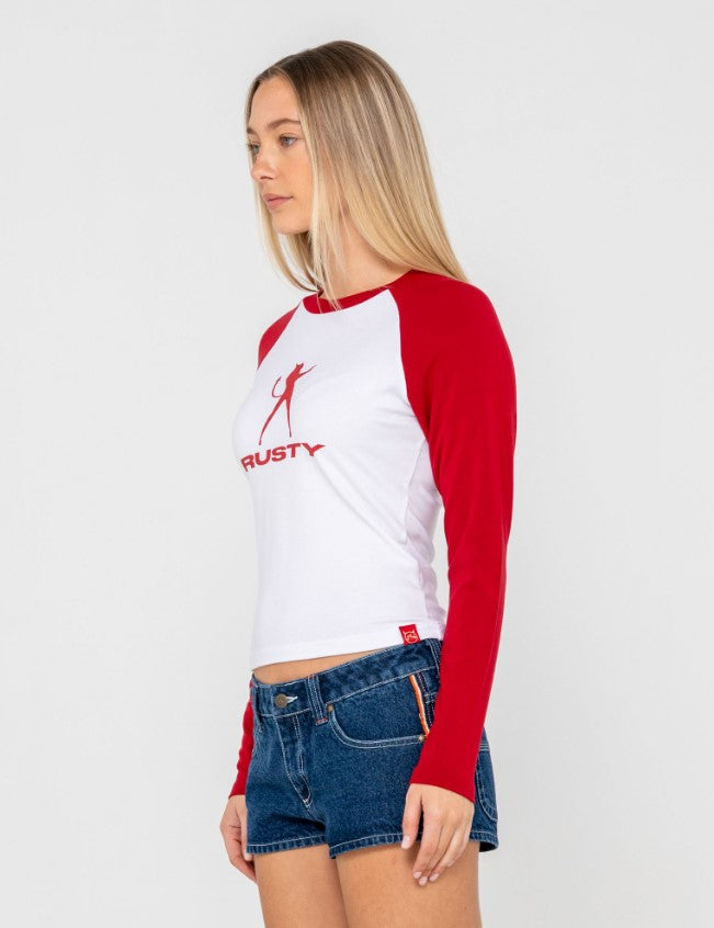 Rusty Devil Raglan L/S Sleeve Fitted Tee