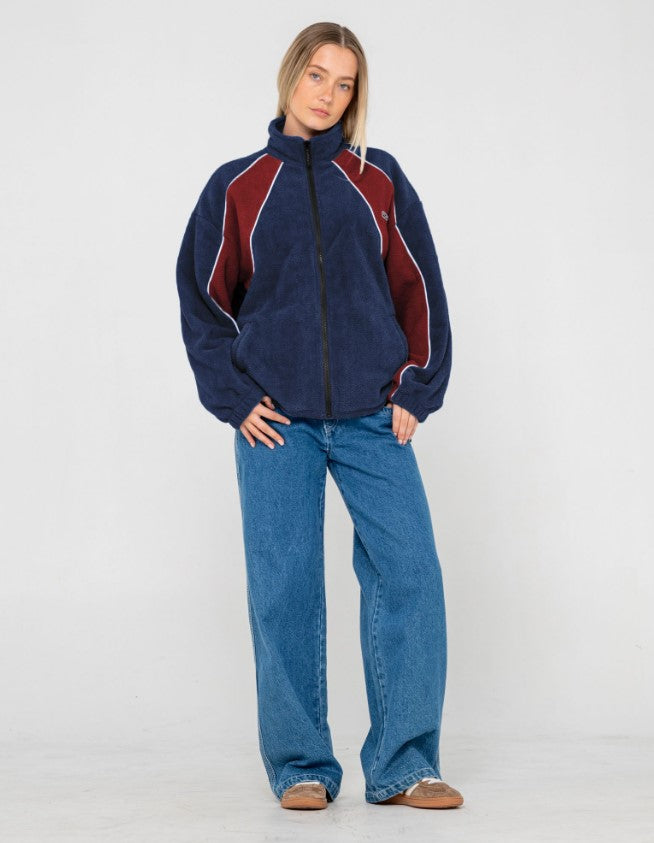 Rusty Two Tides Zip Through Sherpa Fleece