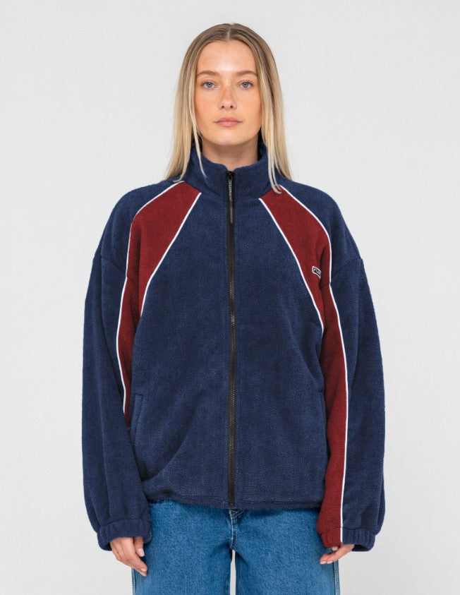 Rusty Two Tides Zip Through Sherpa Fleece