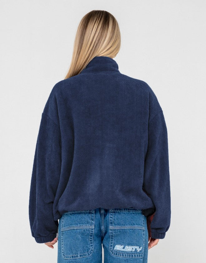 Rusty Two Tides Zip Through Sherpa Fleece