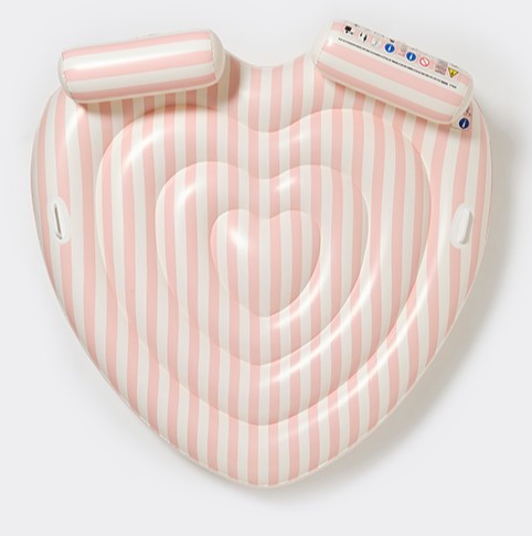 Sunnylife Twin Heart Lie-On Stole My Heart Pink Stripe