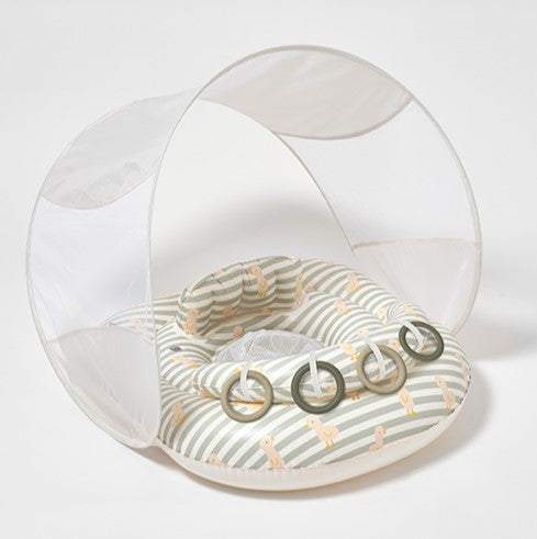 Sunnylife Interactive Baby Float Duck Sage Stripe
