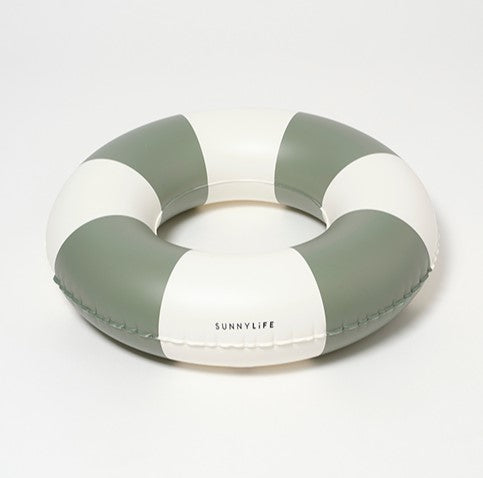 Sunnylife Mini Tube Pool Ring Olive Stripe