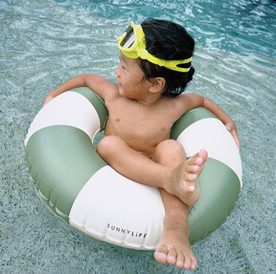 Sunnylife Mini Tube Pool Ring Olive Stripe