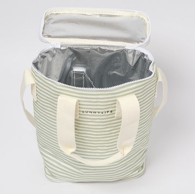 Sunnylife Light Cooler Bag Sea Sage Stripe