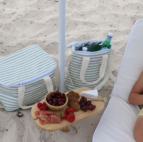 Sunnylife Light Cooler Bag Sea Sage Stripe