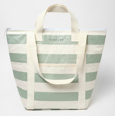 Sunnylife Light Cooler Tote La Palma Sage Stripe