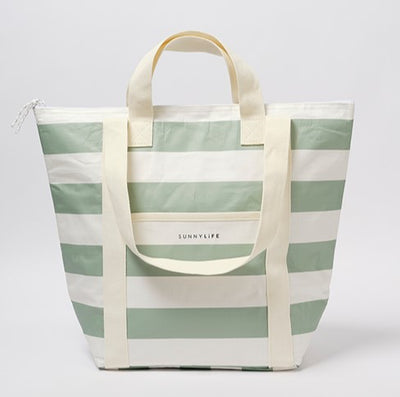 Sunnylife Light Cooler Tote La Palma Sage Stripe