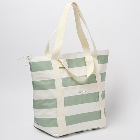 Sunnylife Light Cooler Tote La Palma Sage Stripe