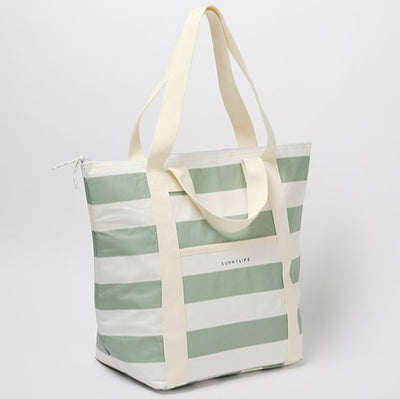 Sunnylife Light Cooler Tote La Palma Sage Stripe