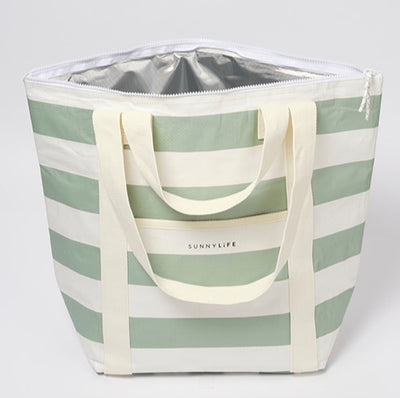 Sunnylife Light Cooler Tote La Palma Sage Stripe