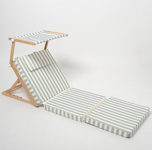 Sunnylife Pool House Daybed Sea Sage Stripe